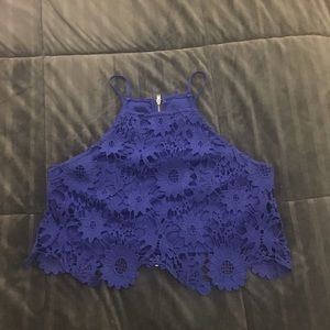 Royal blue lace top